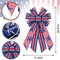 Large Patriotic Wreath Bow – Red, White & Blue Stripes Burlap Bow for Front Door, Memorial Day & 4th of July Tree Topper, Indoor/Outdoor American Flag Holiday Decoration